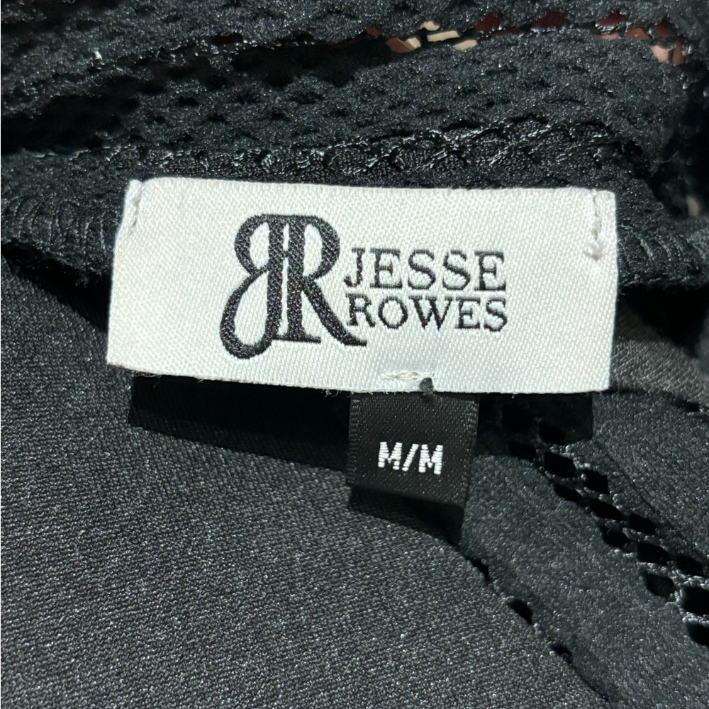 NWT Jesse Rowe Black  Deep V-neck Lace Trim  Scuba Bodysuit - Picture 8 of 8